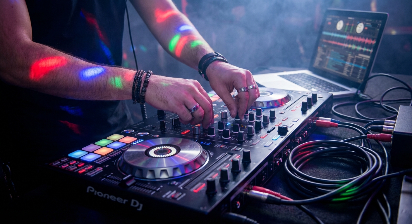 DJ Vital Music mixando em nightclub